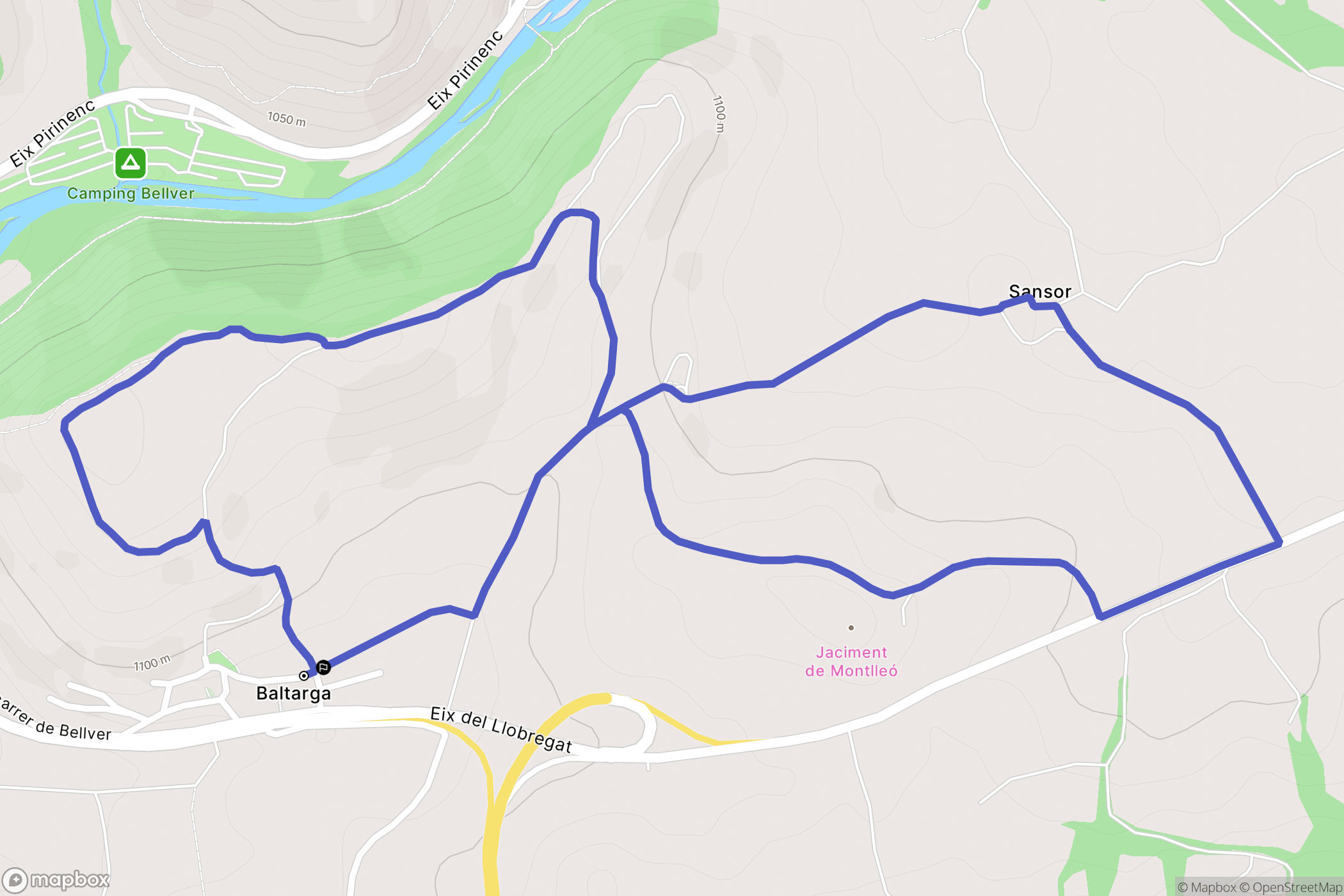 Baltarga : carte du parcours de randonnée - Spain