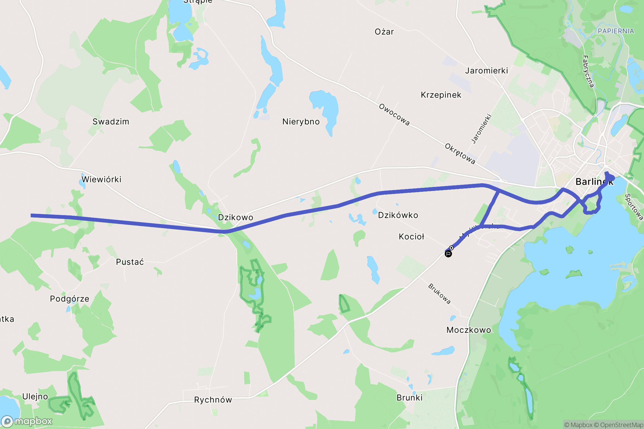 Moczkowo: mapa trasy - Poland