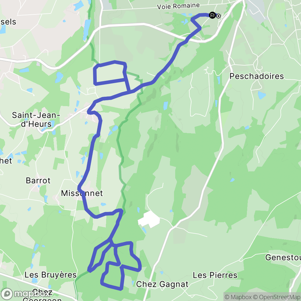 Peschadoires : carte du parcours de randonnée - France