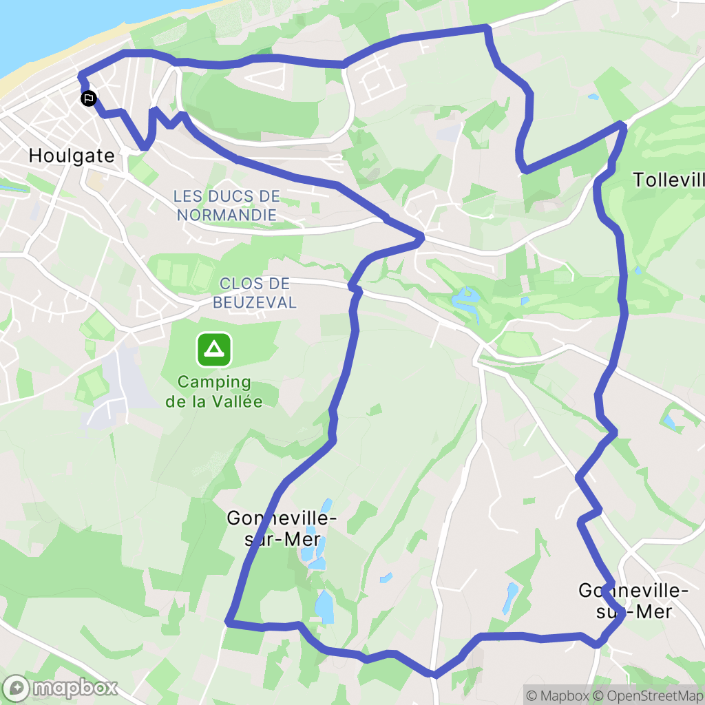 Houlgate : carte du parcours de randonnée - France