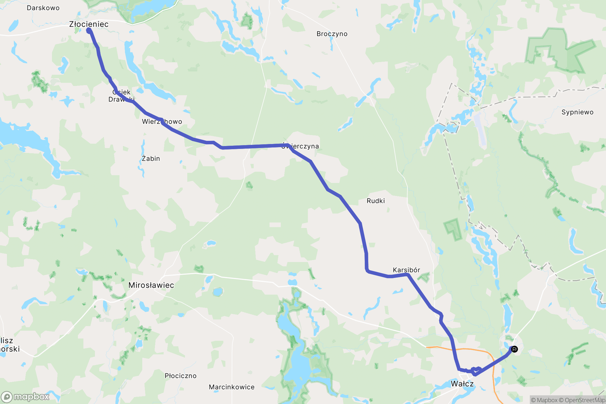 Ostrowiec: mapa trasy - Poland