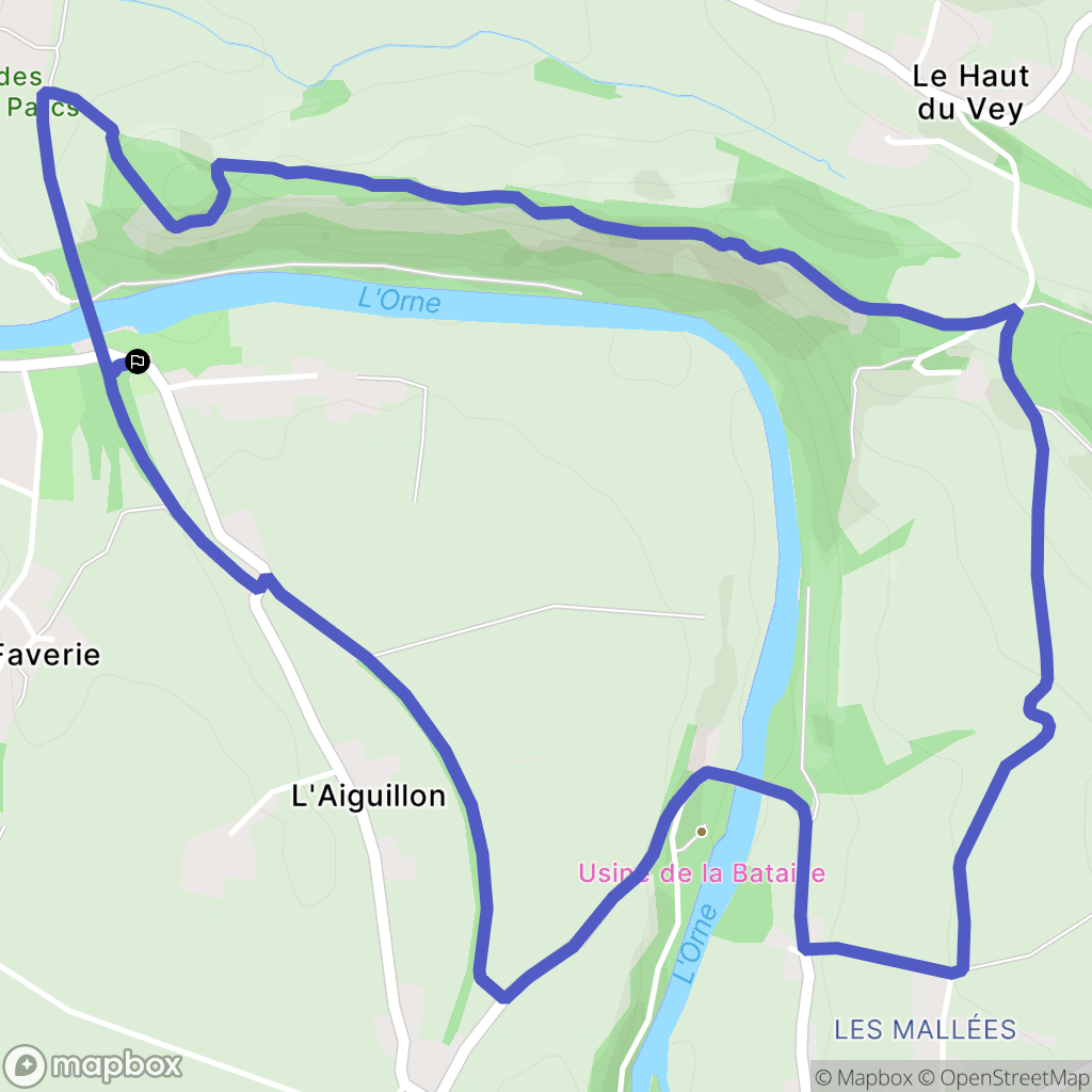 Clécy : carte du parcours de randonnée - France