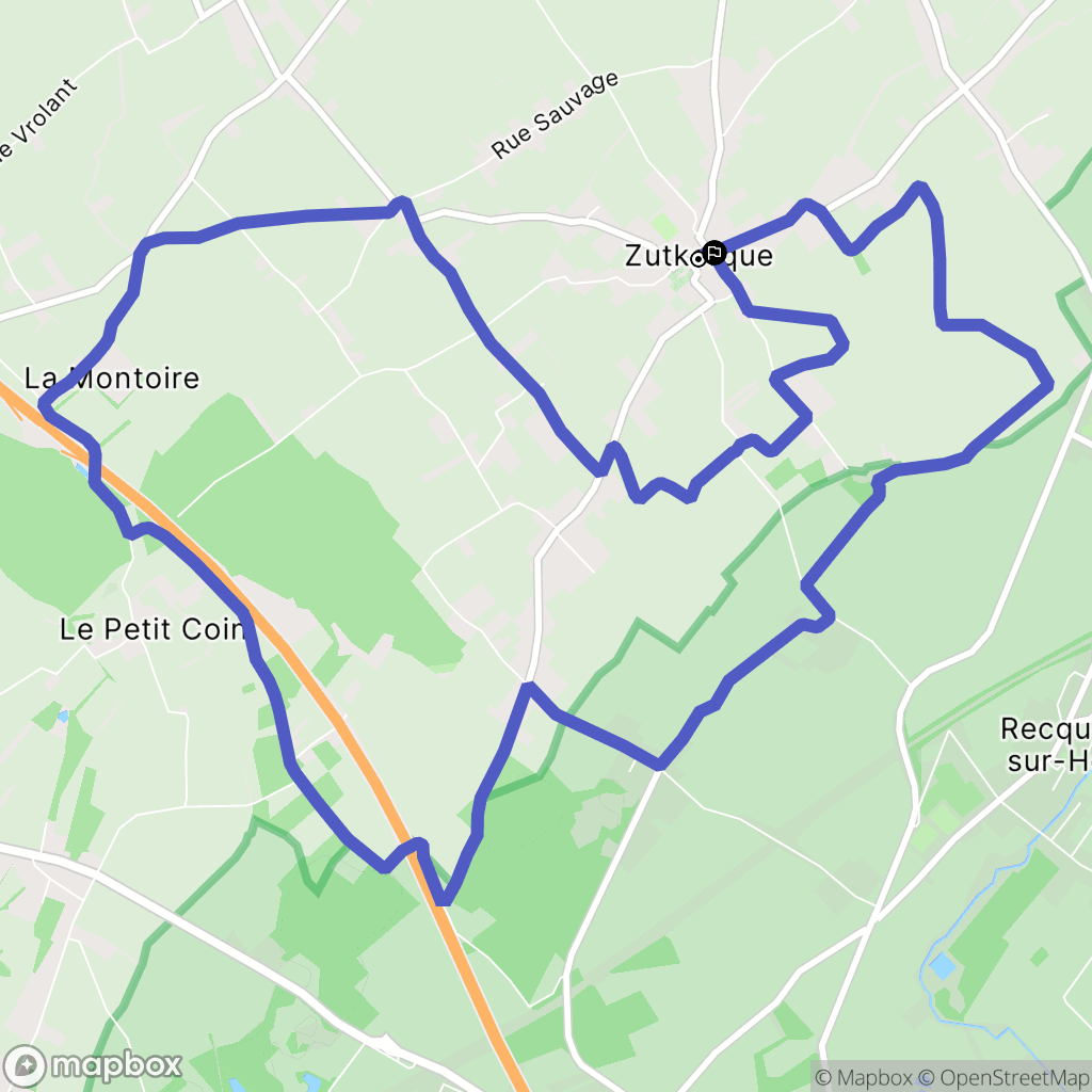 Zutkerque : carte du parcours de randonnée - France