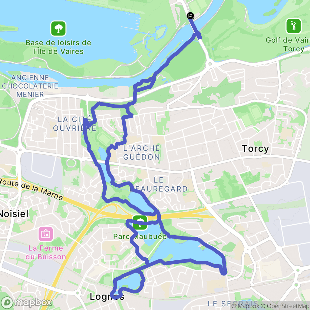 Vaires-sur-Marne : carte du parcours de randonnée - France
