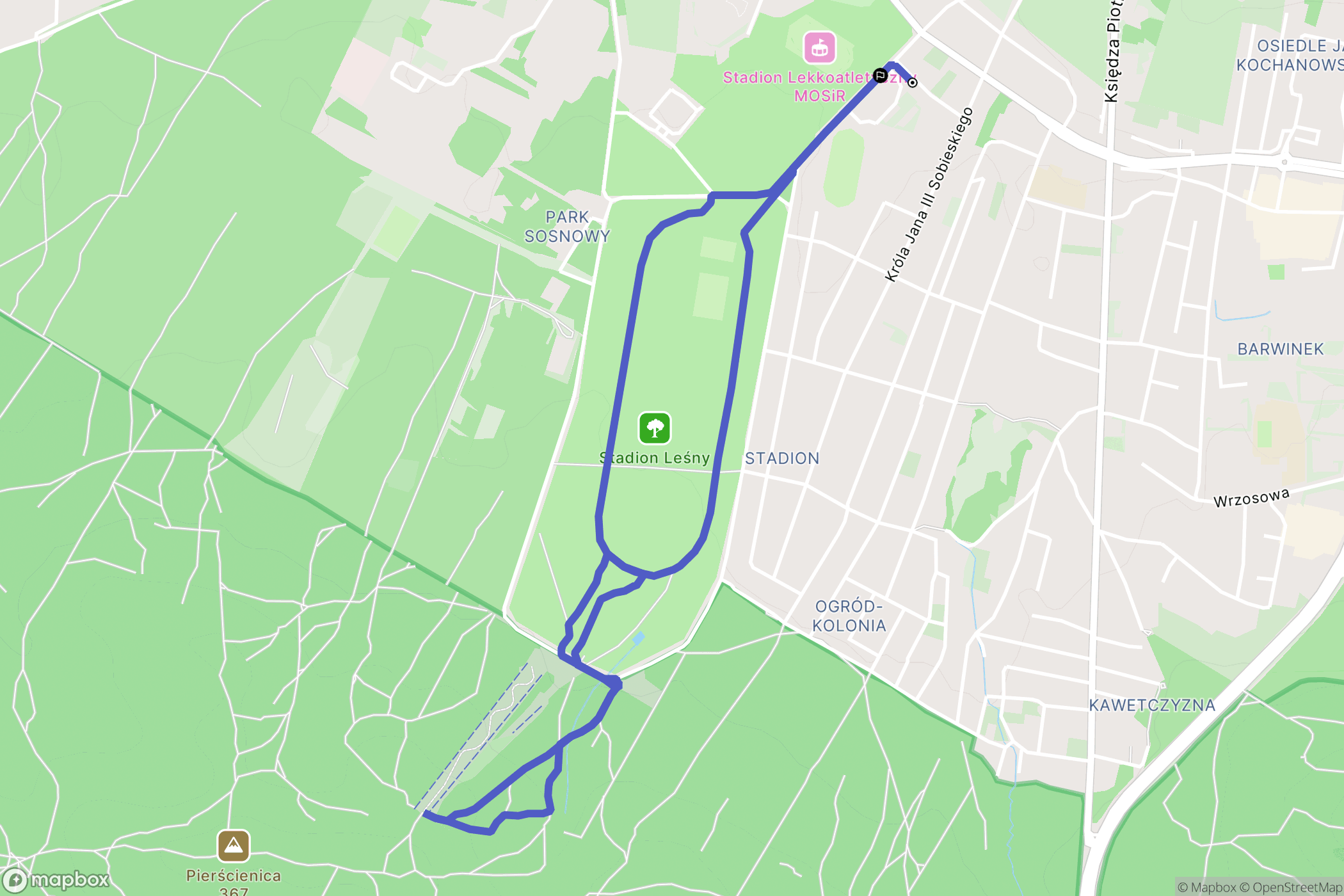Kielce: mapa trasy - Poland