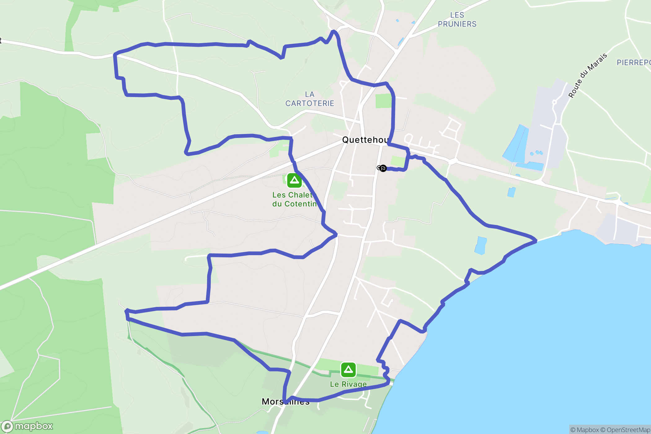 Quettehou : carte du parcours de randonnée - France