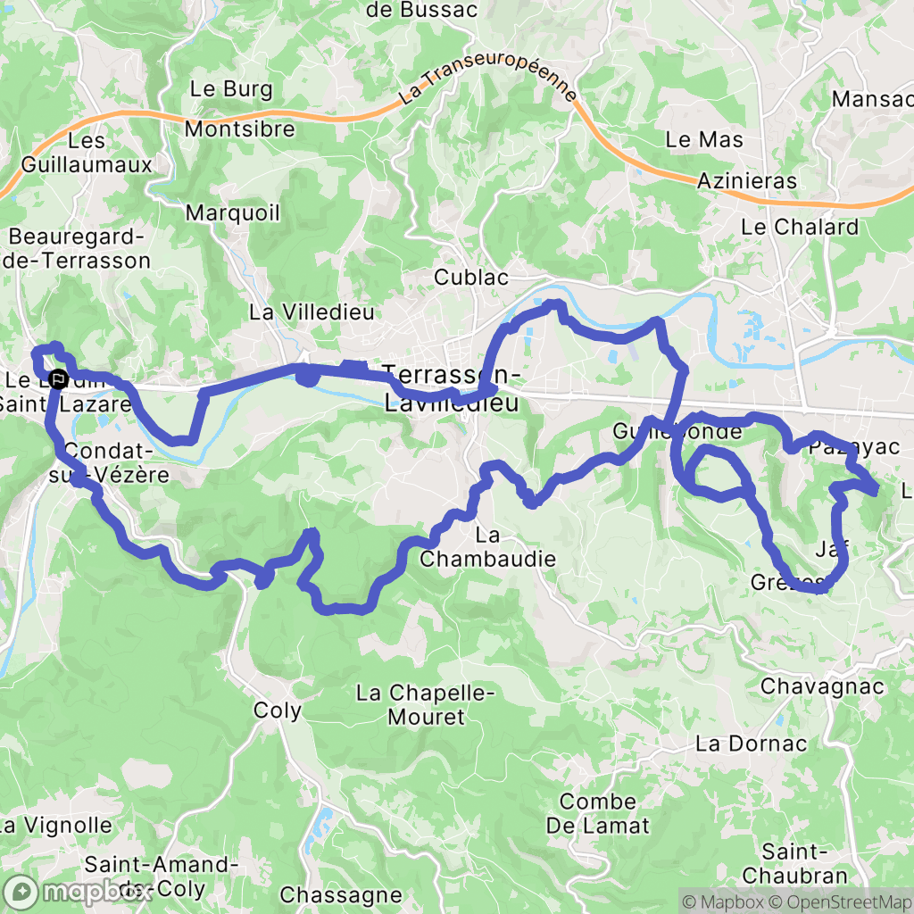 Le Lardin-Saint-Lazare : carte du parcours de randonnée - France