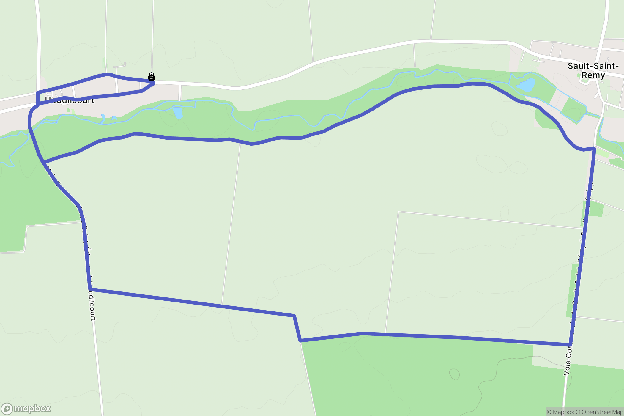 Houdilcourt : carte du parcours de randonnée - France