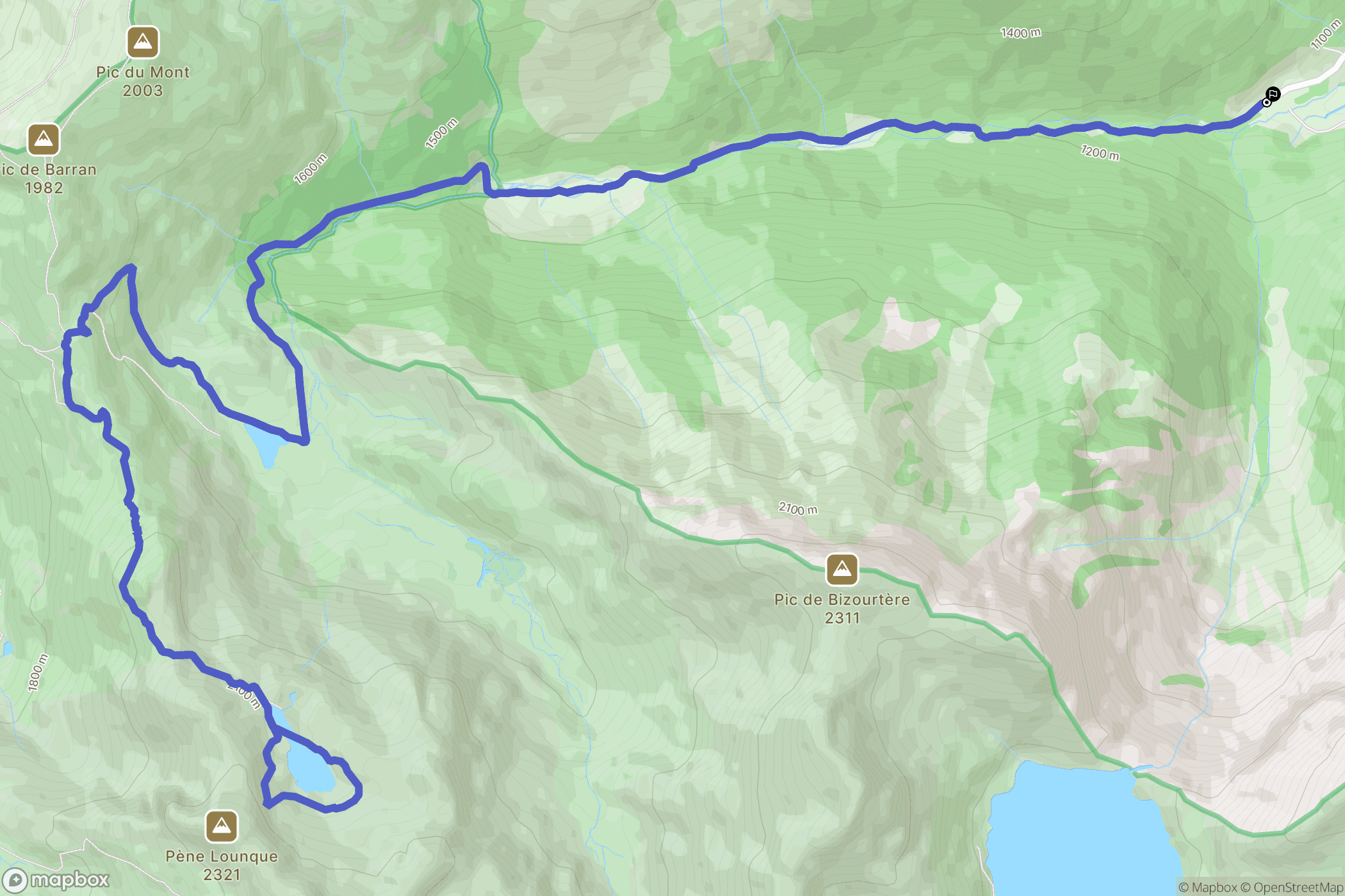 Bagnères-de-Bigorre : carte du parcours de randonnée - France