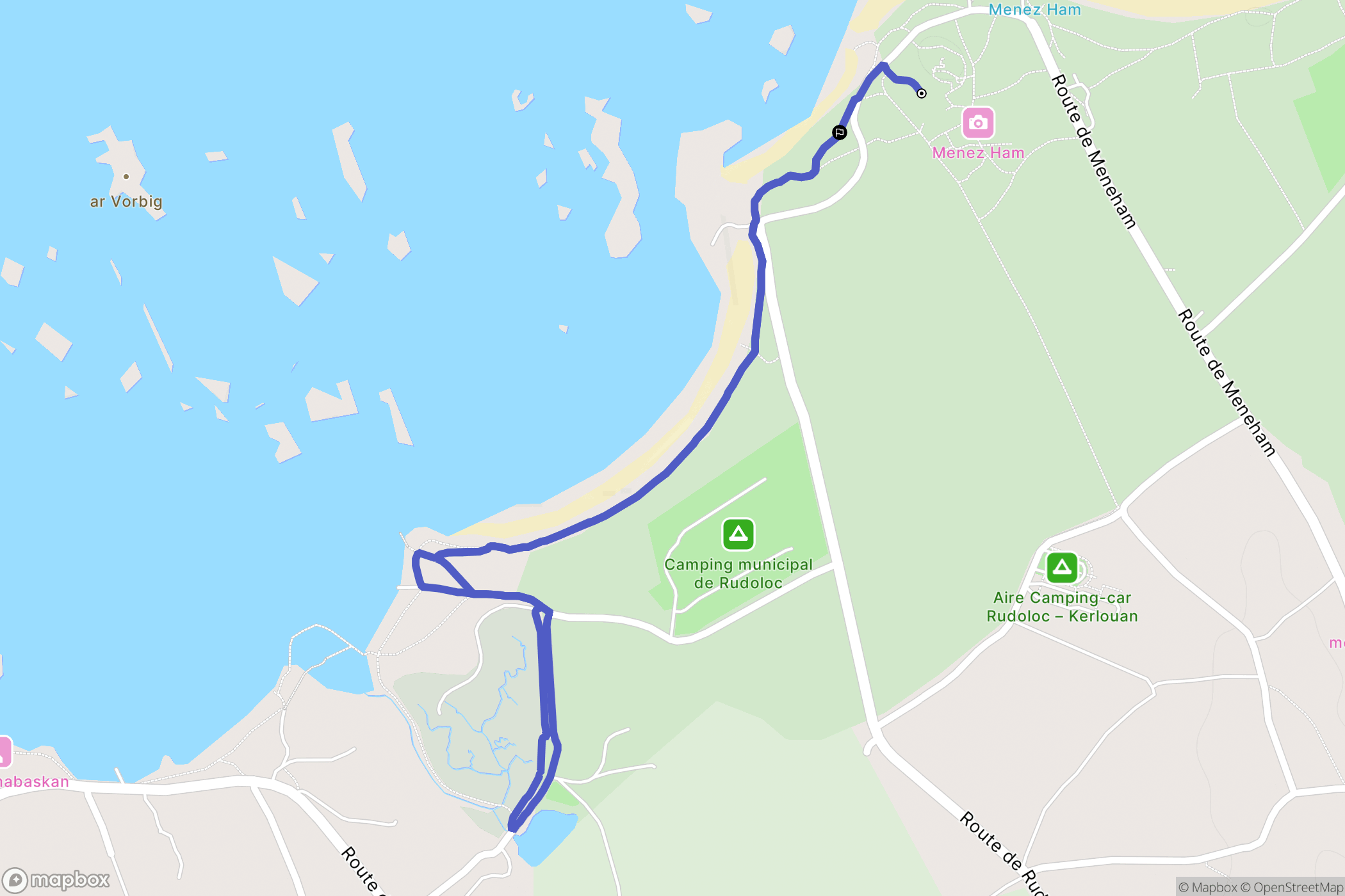 Kerlouan : carte du parcours de randonnée - France