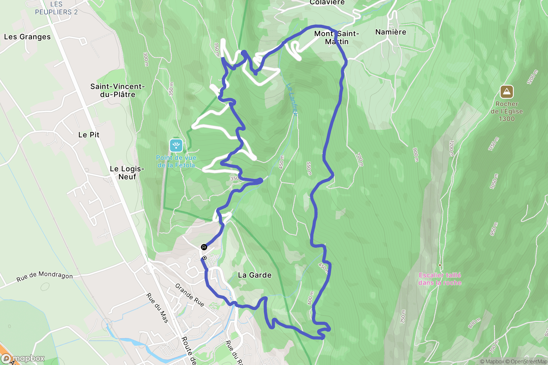 Fontanil-Cornillon : carte du parcours de randonnée - France