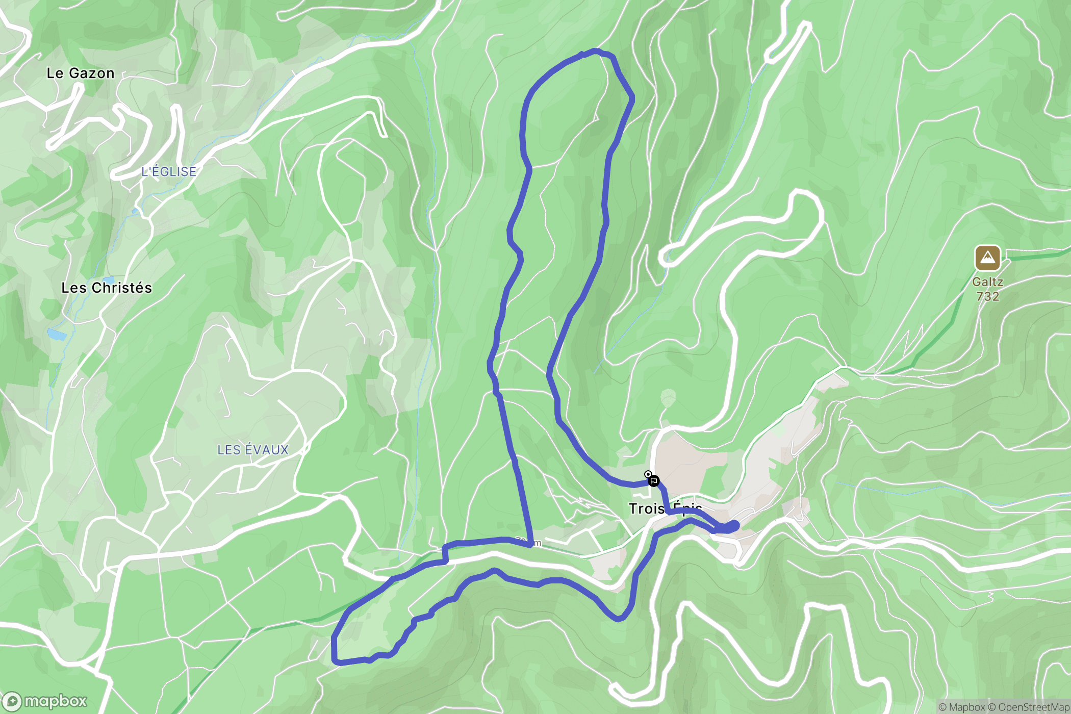 Ammerschwihr : carte du parcours de randonnée - France