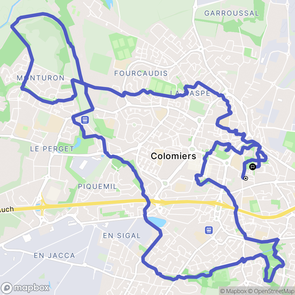 Colomiers : carte du parcours de randonnée - France