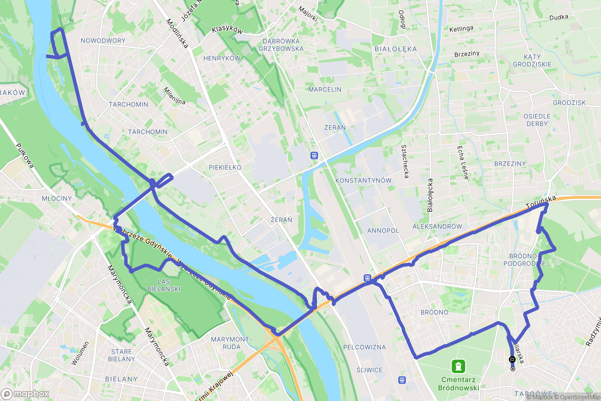Warszawa: mapa trasy - Poland