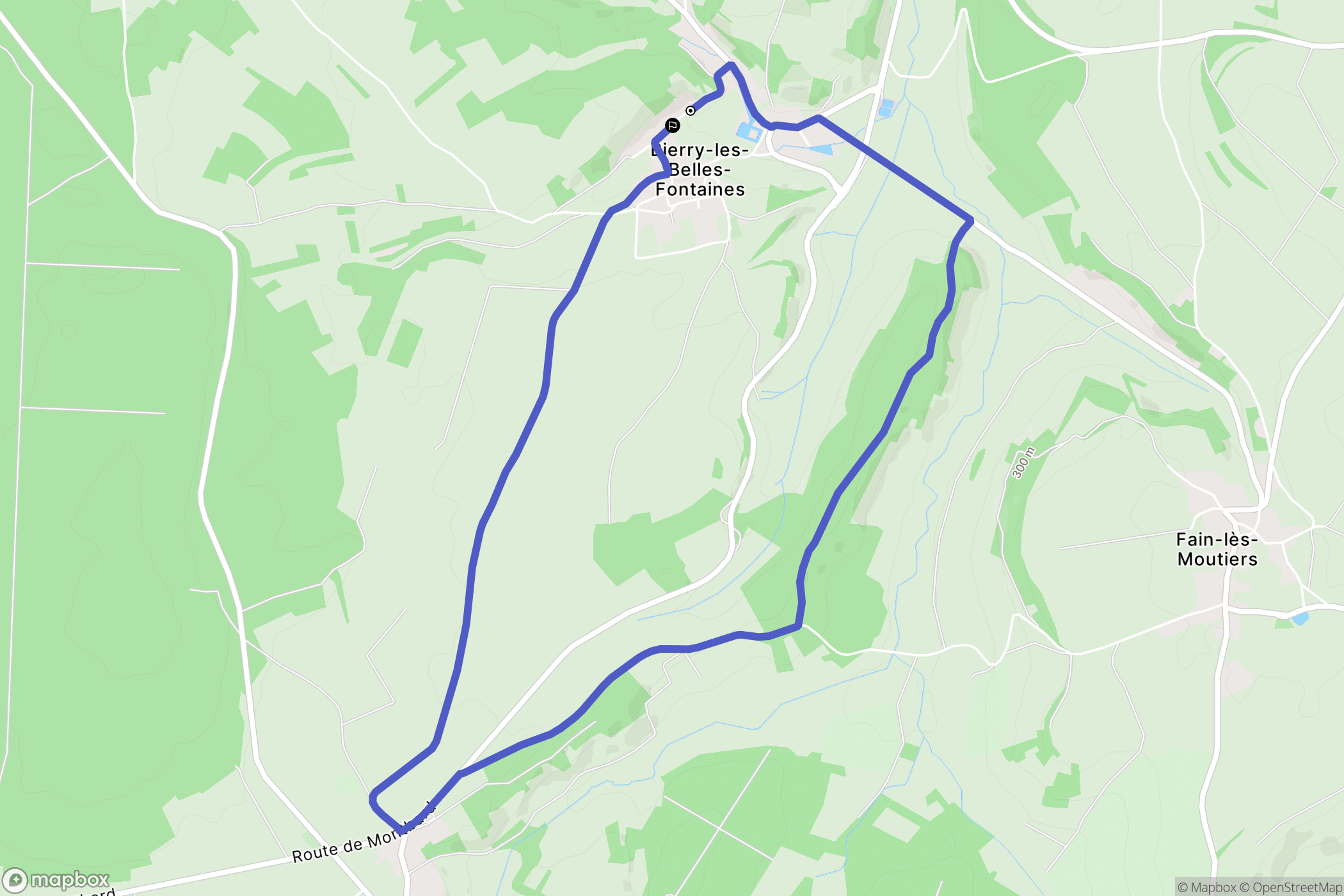 Bierry-les-Belles-Fontaines : carte du parcours de randonnée - France