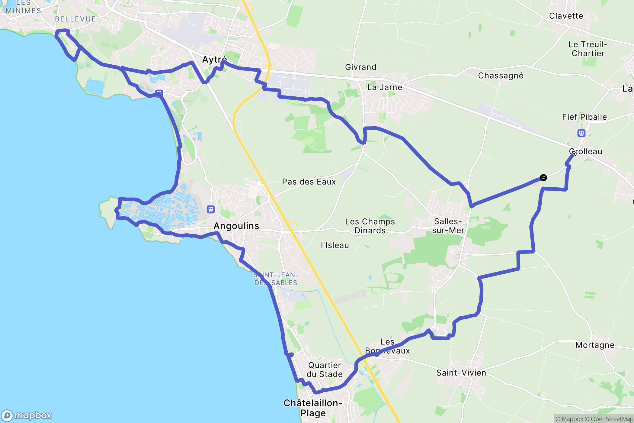 Salles-sur-Mer : carte du parcours de randonnée - France