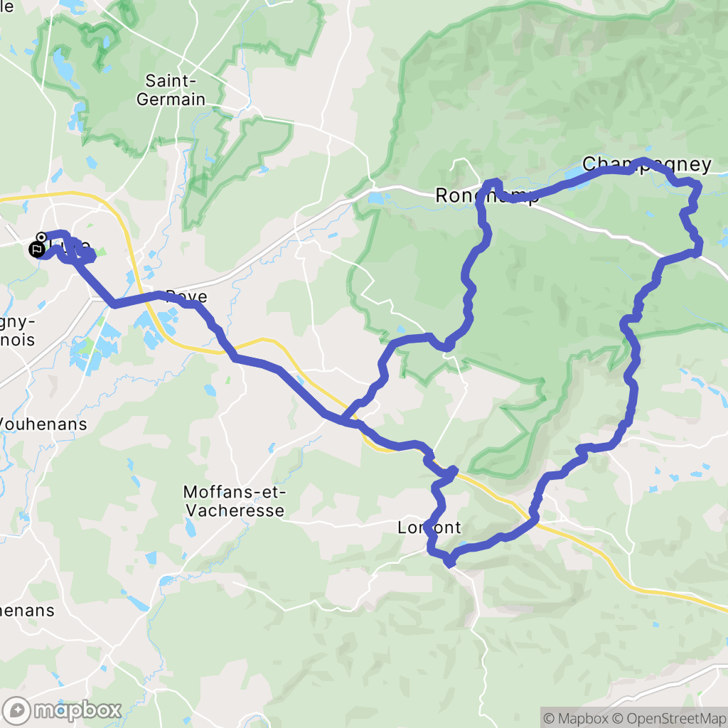 Lure : carte du parcours de randonnée - France