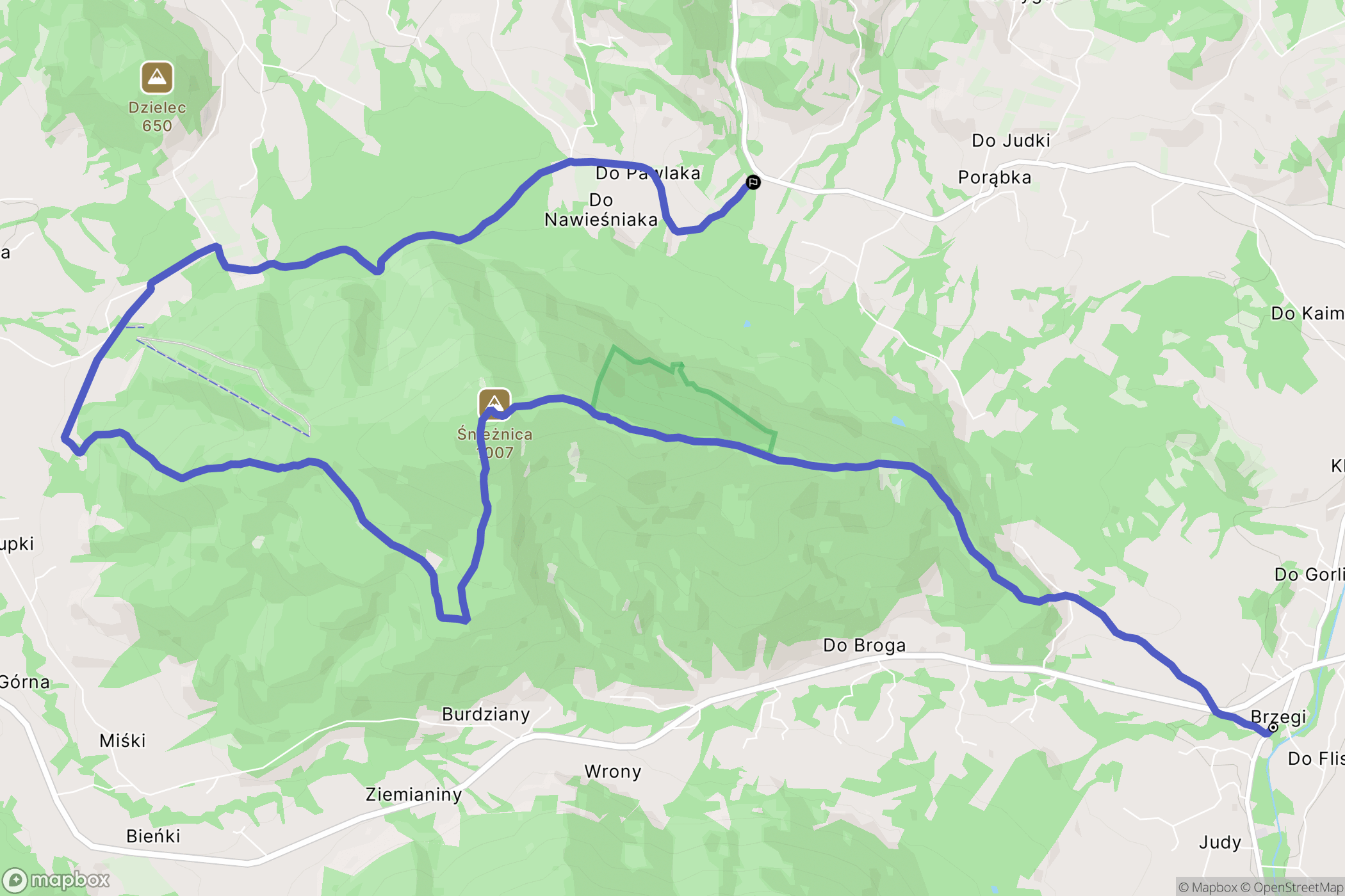 Dobra: mapa trasy - Poland