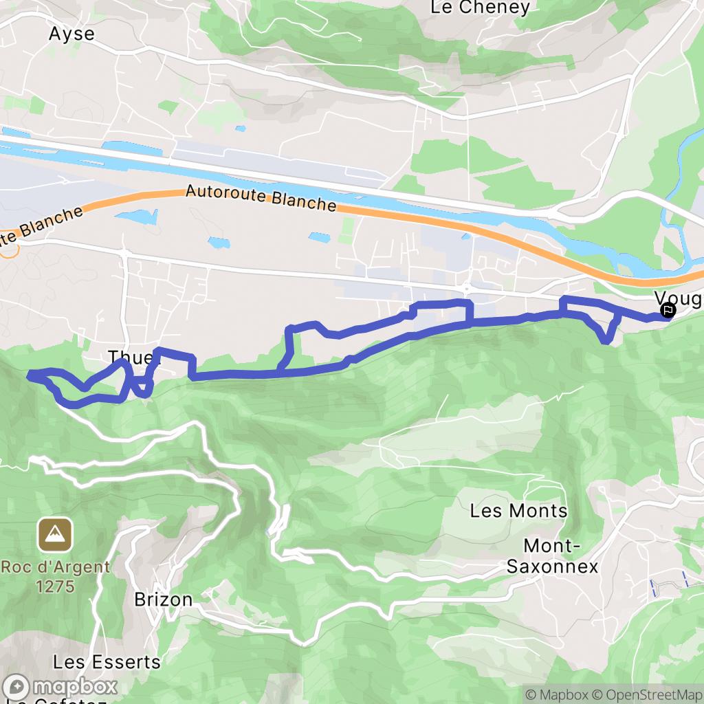 Vougy : carte du parcours de randonnée - France