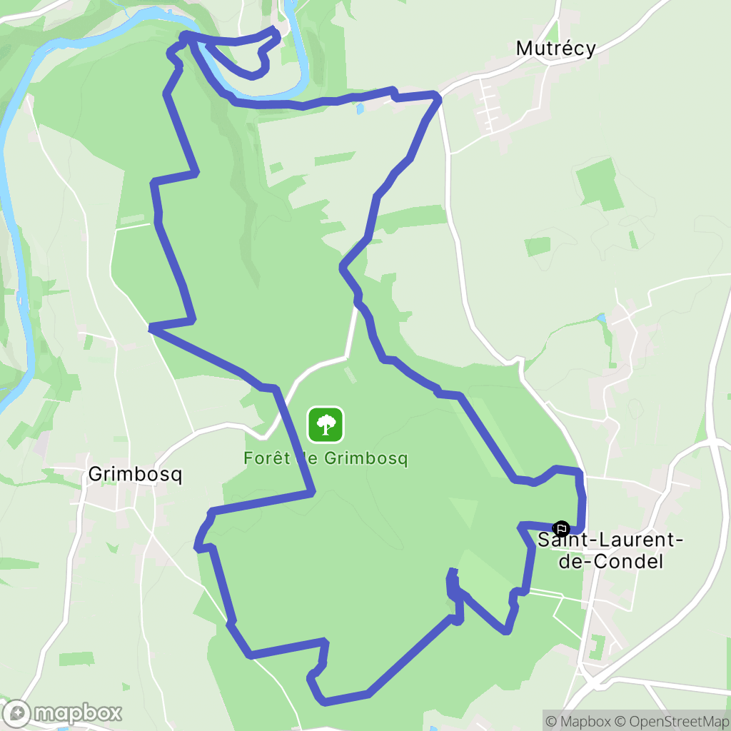 Saint-Laurent-de-Condel : carte du parcours de randonnée - France