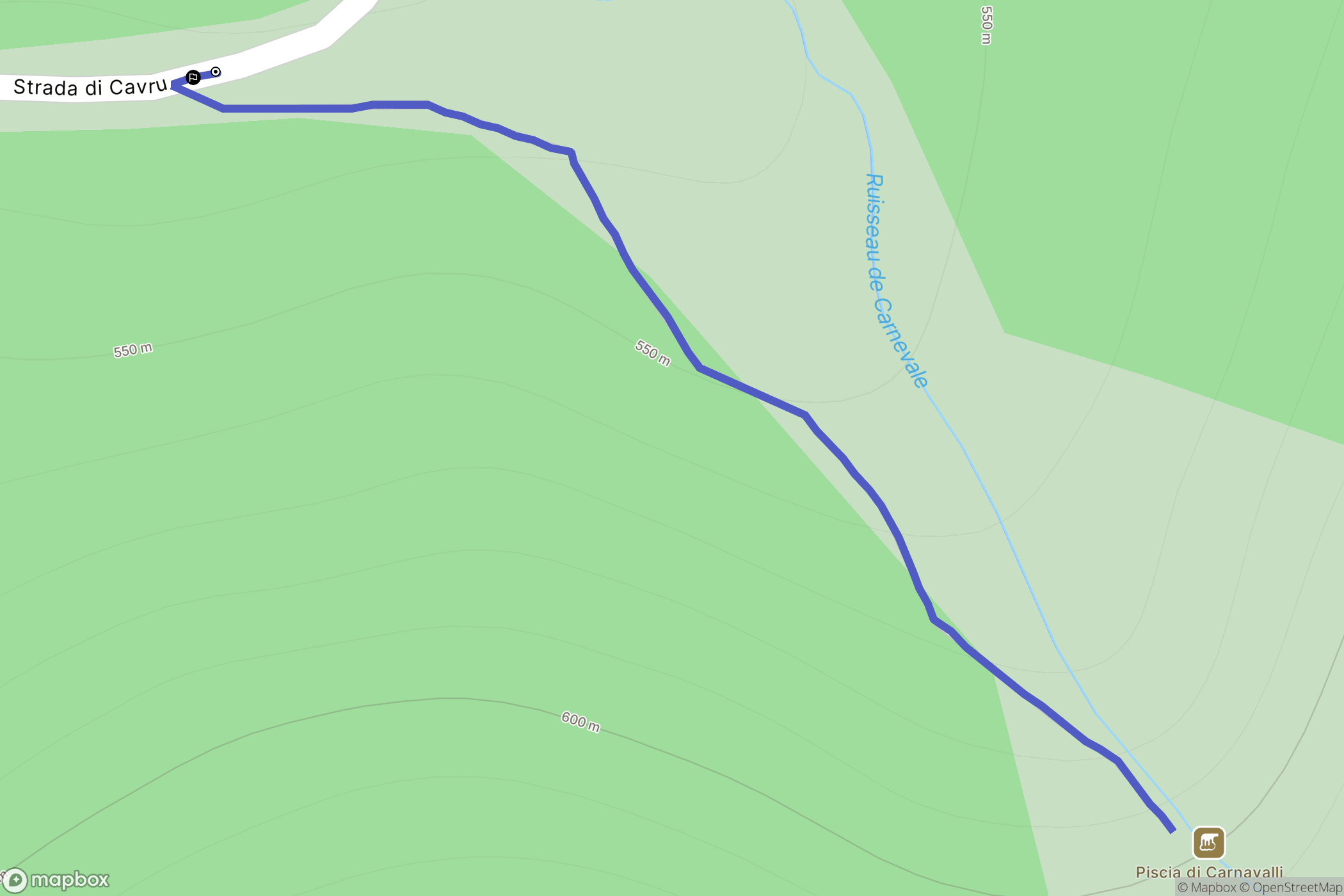 Bastelica : carte du parcours de randonnée - France