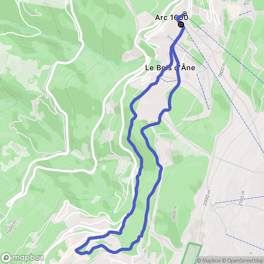 Bourg-Saint-Maurice : carte du parcours de randonnée - France