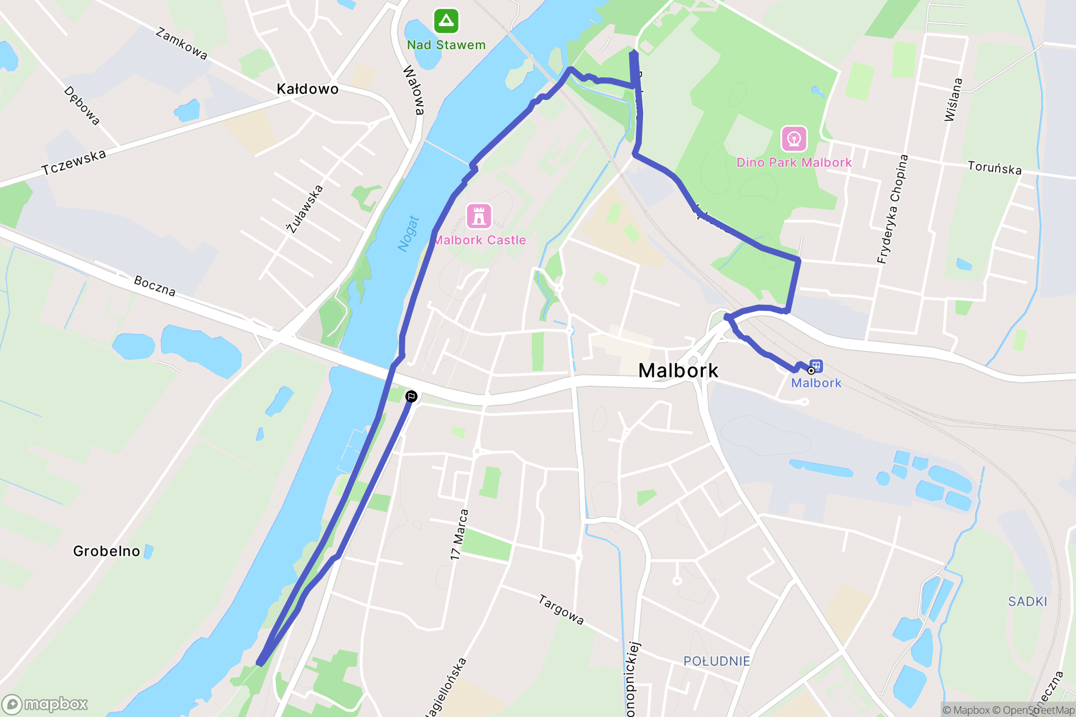 Malbork: mapa trasy - Poland