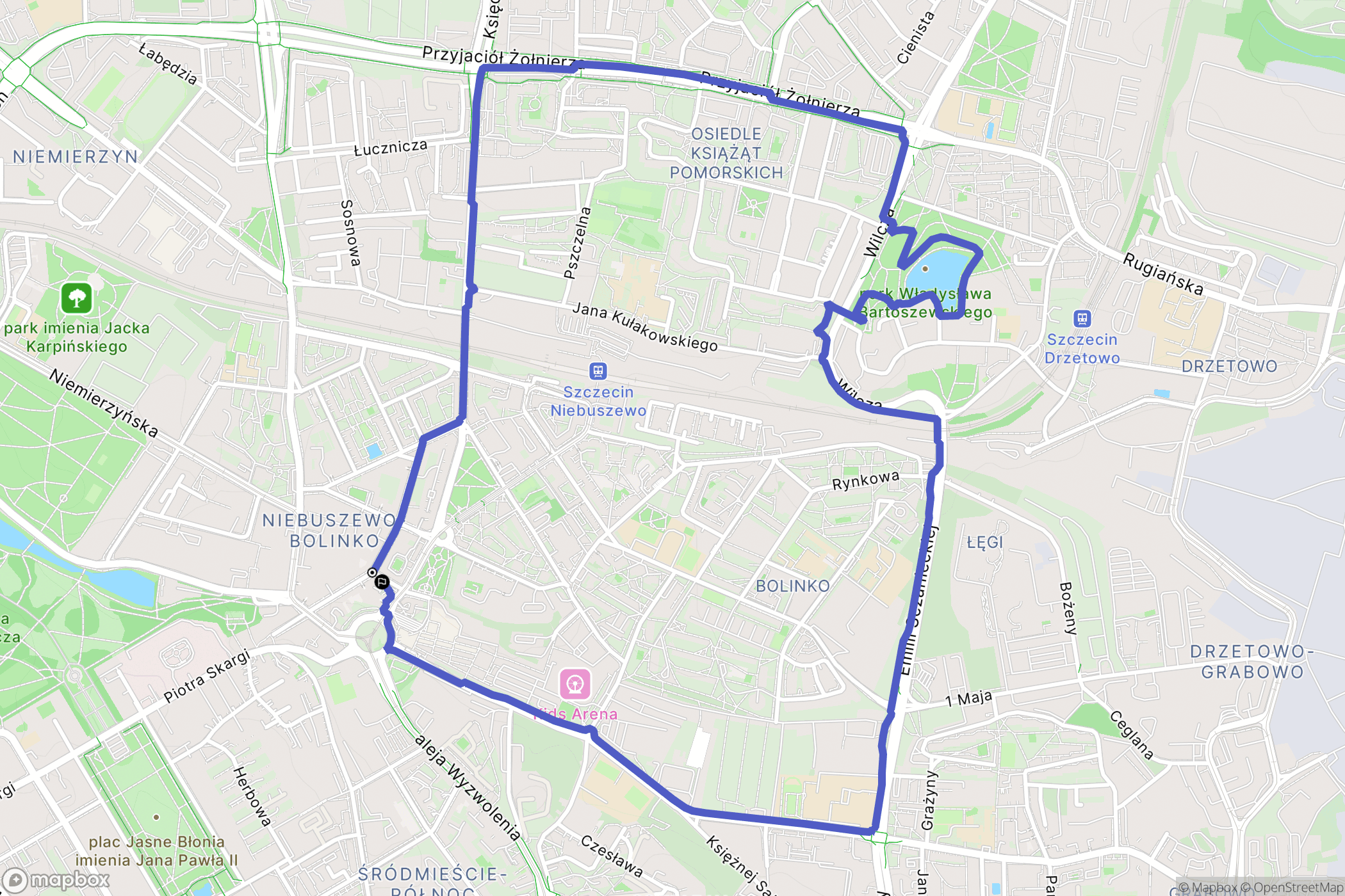 Szczecin: mapa trasy - Poland
