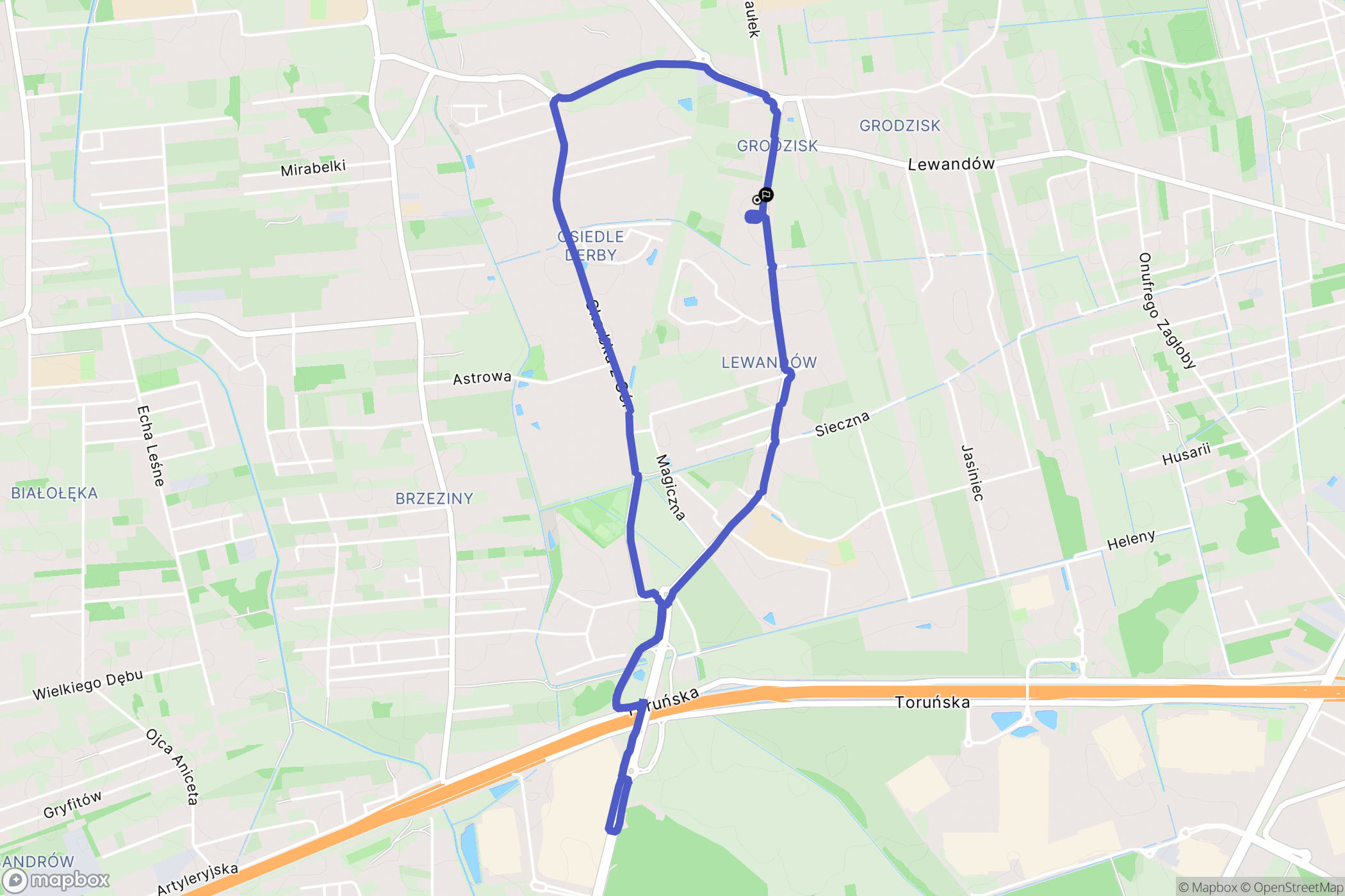 Warszawa: mapa trasy - Poland