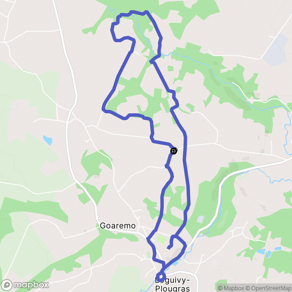 Loguivy-Plougras : carte du parcours de randonnée - France