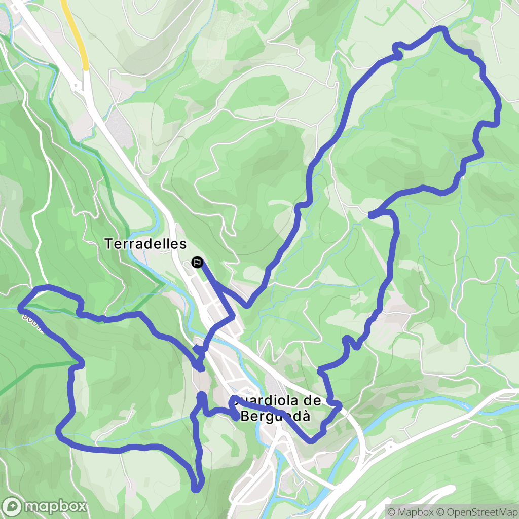 Terradelles : carte du parcours de randonnée - Spain