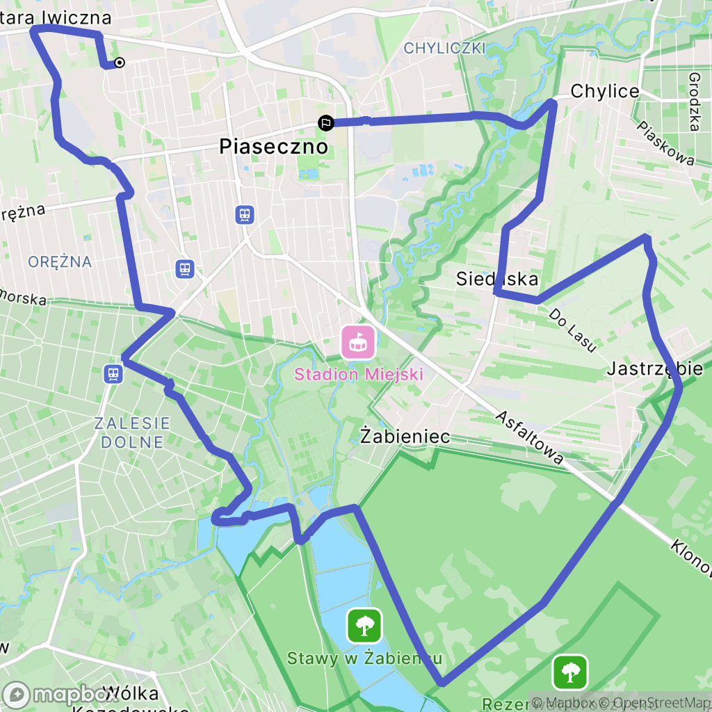 Piaseczno: mapa trasy - Poland