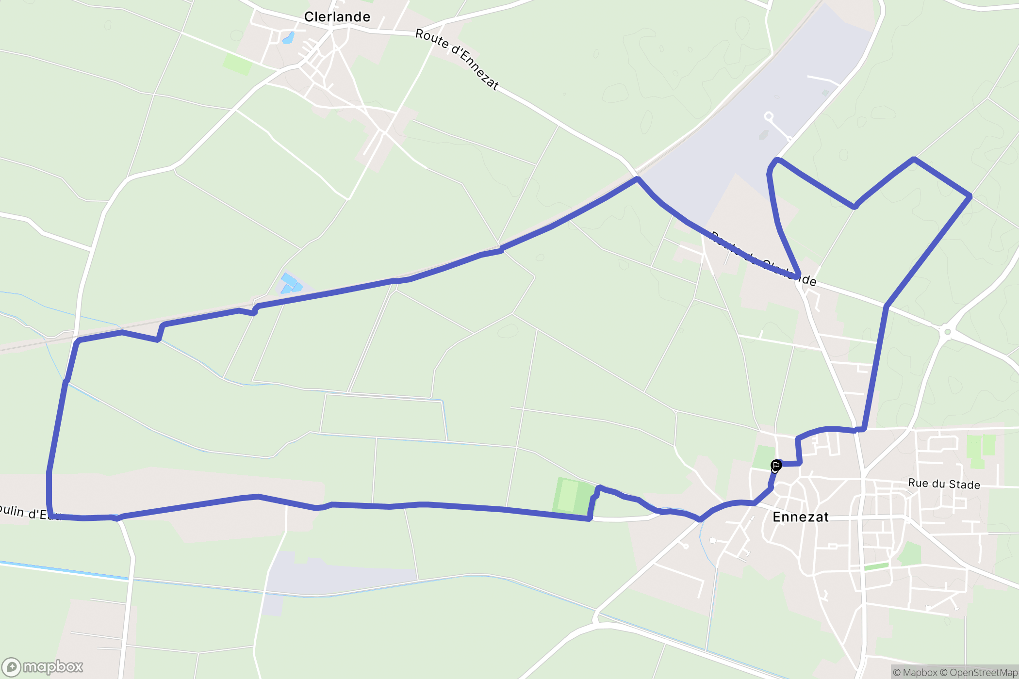 Ennezat : carte du parcours de randonnée - France