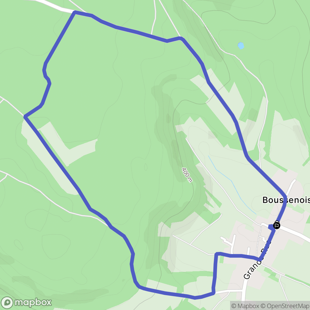 Boussenois : carte du parcours de randonnée - France