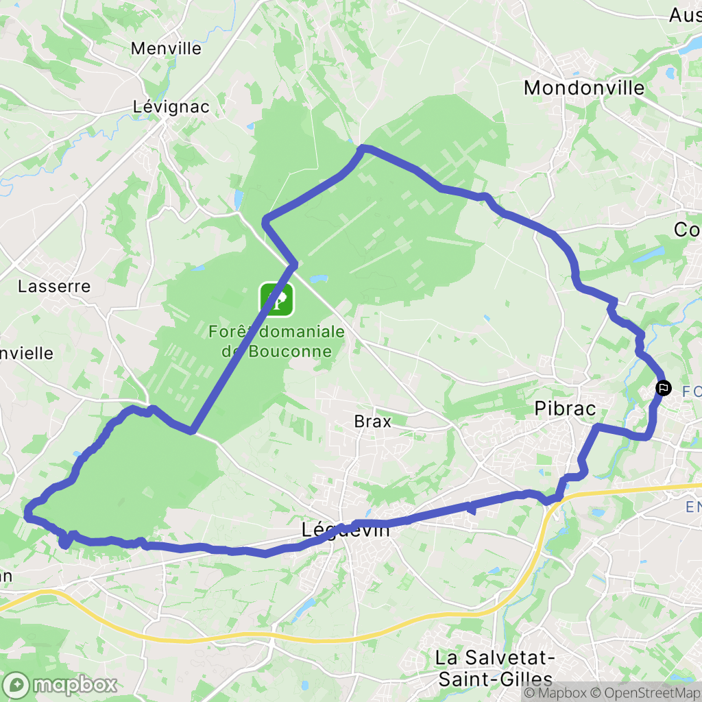 Colomiers : carte du parcours de randonnée - France