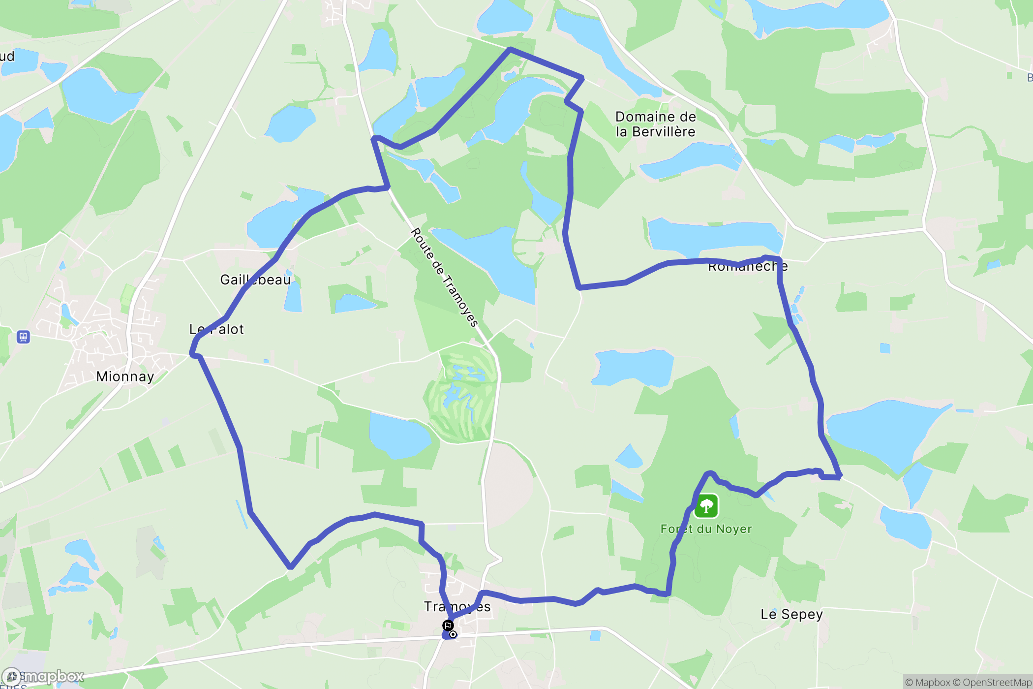 Tramoyes : carte du parcours de randonnée - France