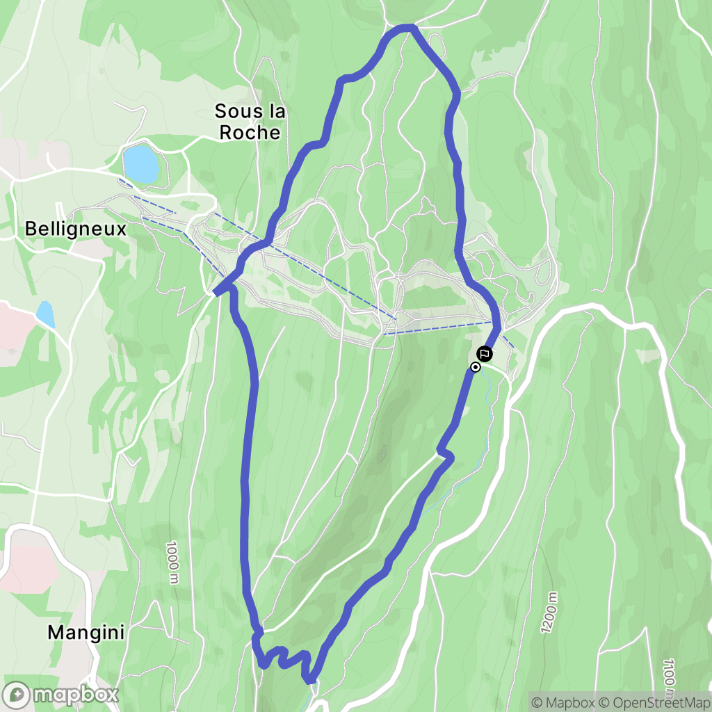 Plateau d'Hauteville : carte du parcours de randonnée - France