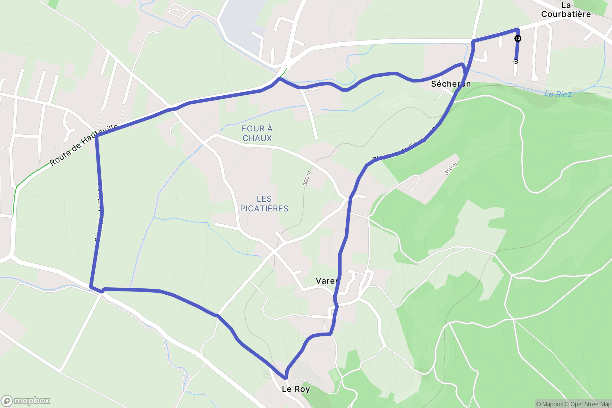 Jujurieux : carte du parcours de randonnée - France