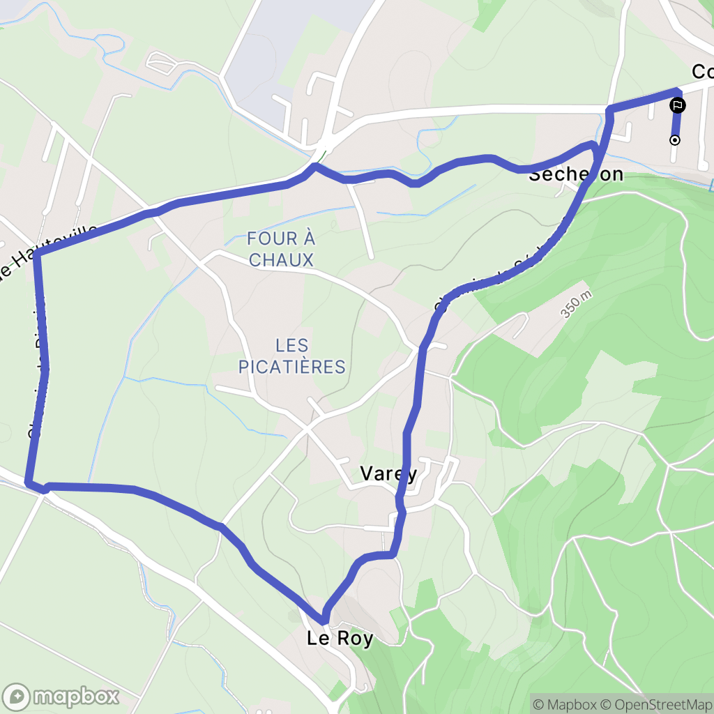 Jujurieux : carte du parcours de randonnée - France