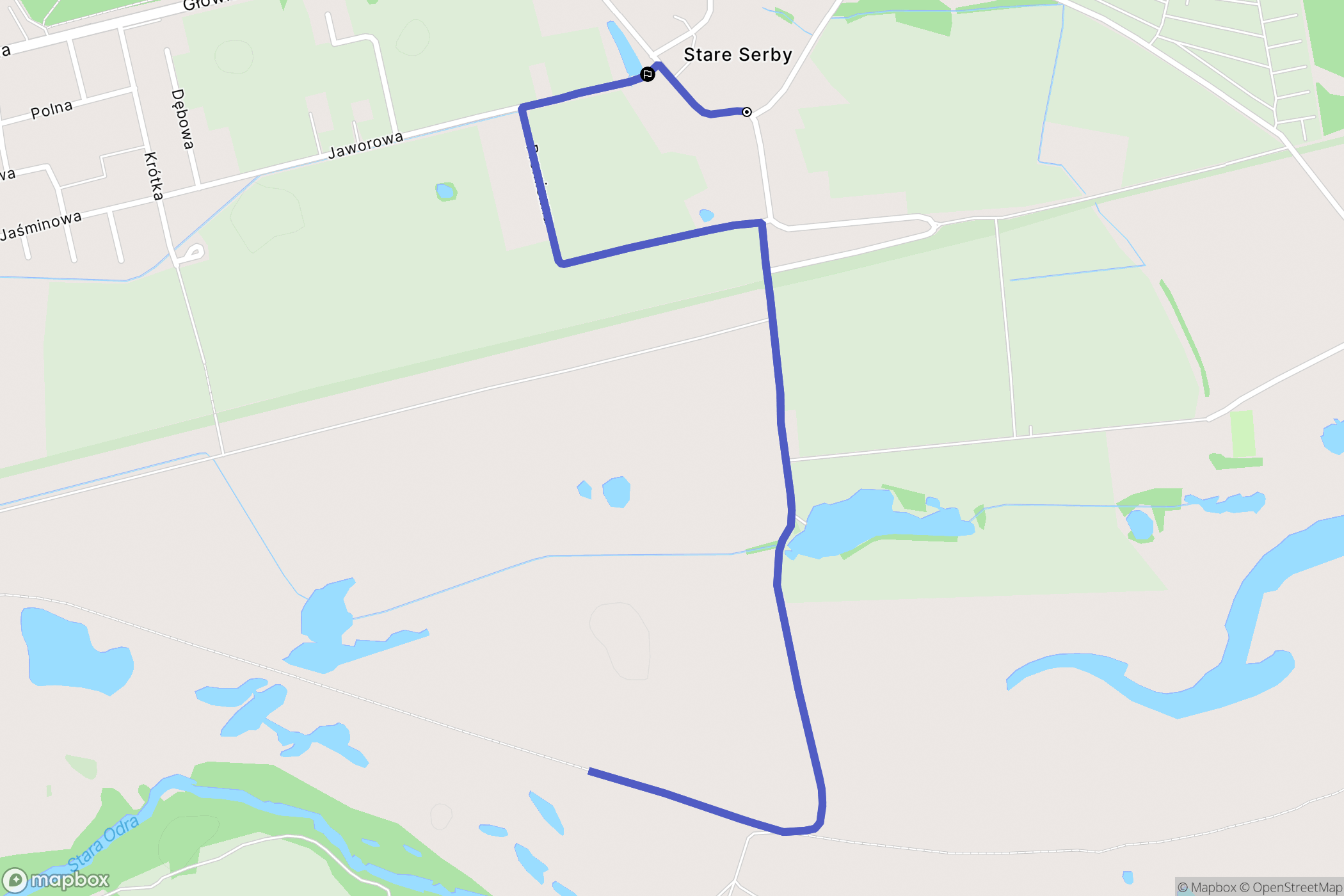 Stare Serby: mapa trasy - Poland