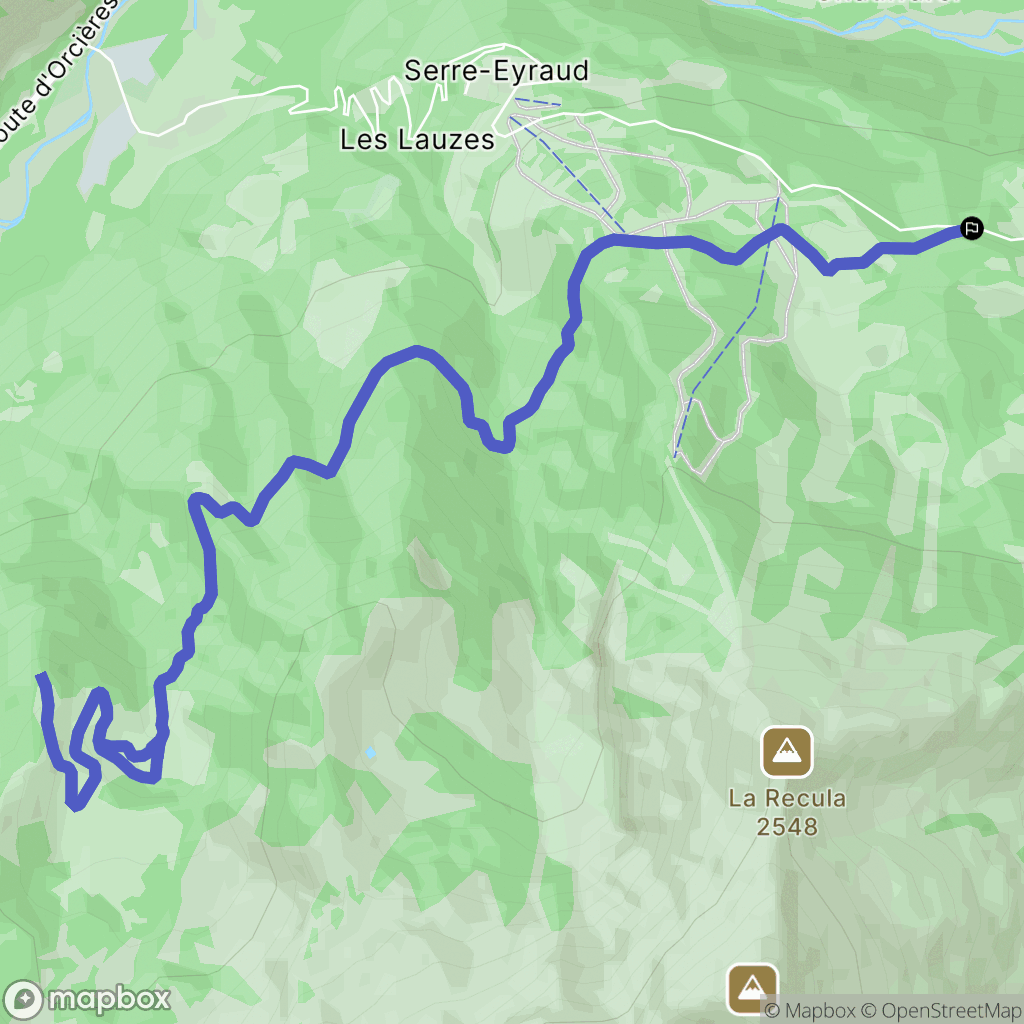 Orcières : carte du parcours de randonnée - France