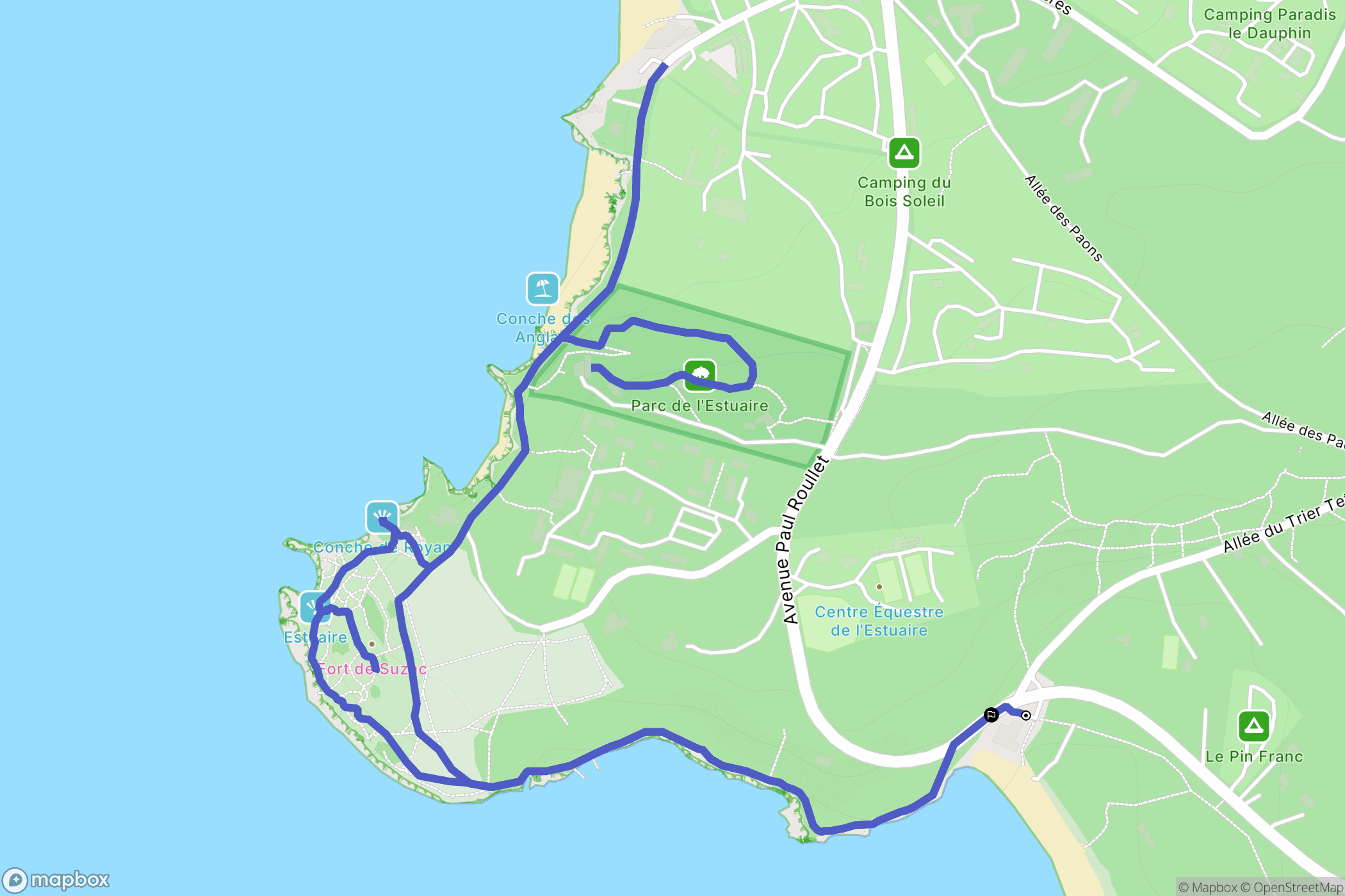 Meschers-sur-Gironde : carte du parcours de randonnée - France