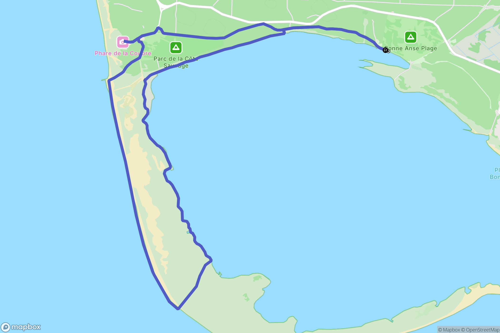 Les Mathes : carte du parcours de randonnée - France
