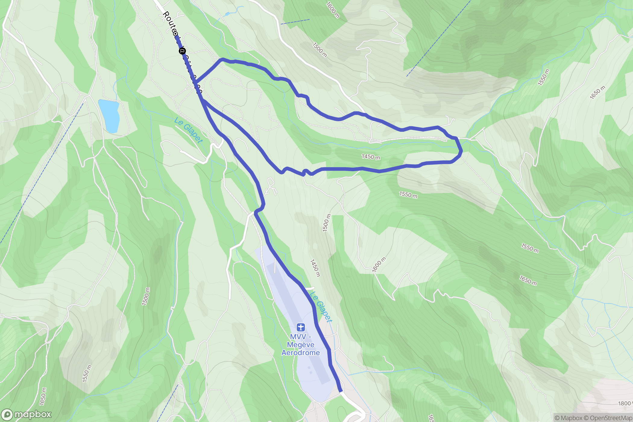 Megève : carte du parcours de randonnée - France