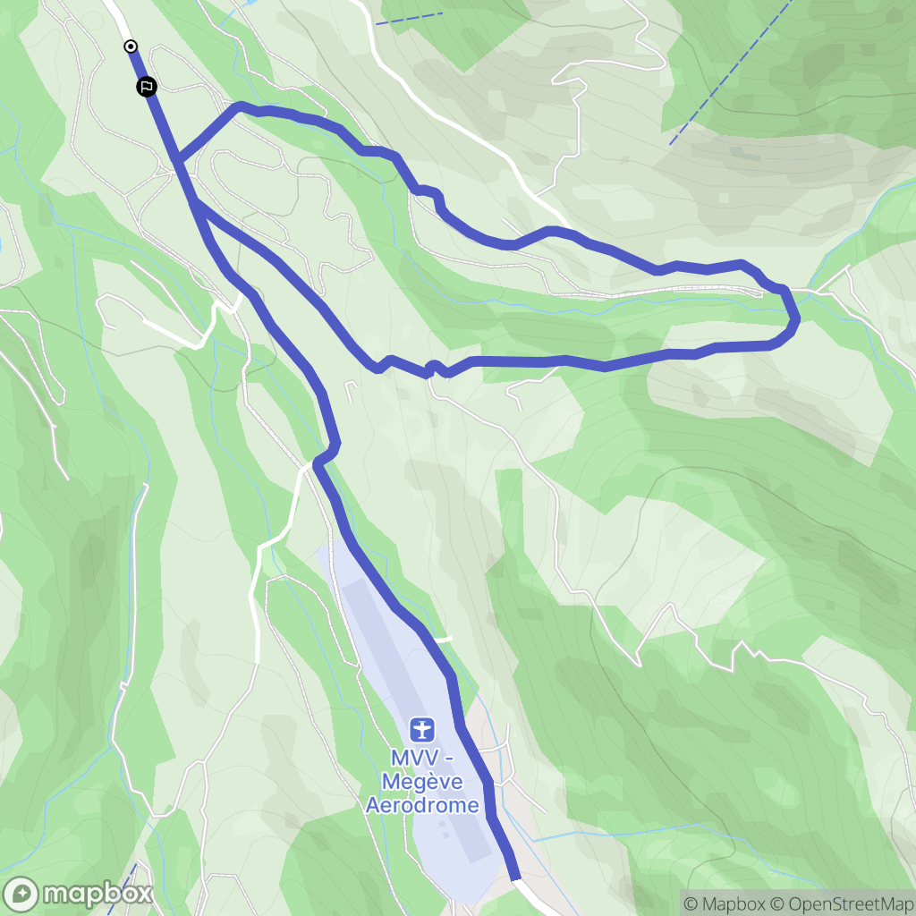 Megève : carte du parcours de randonnée - France