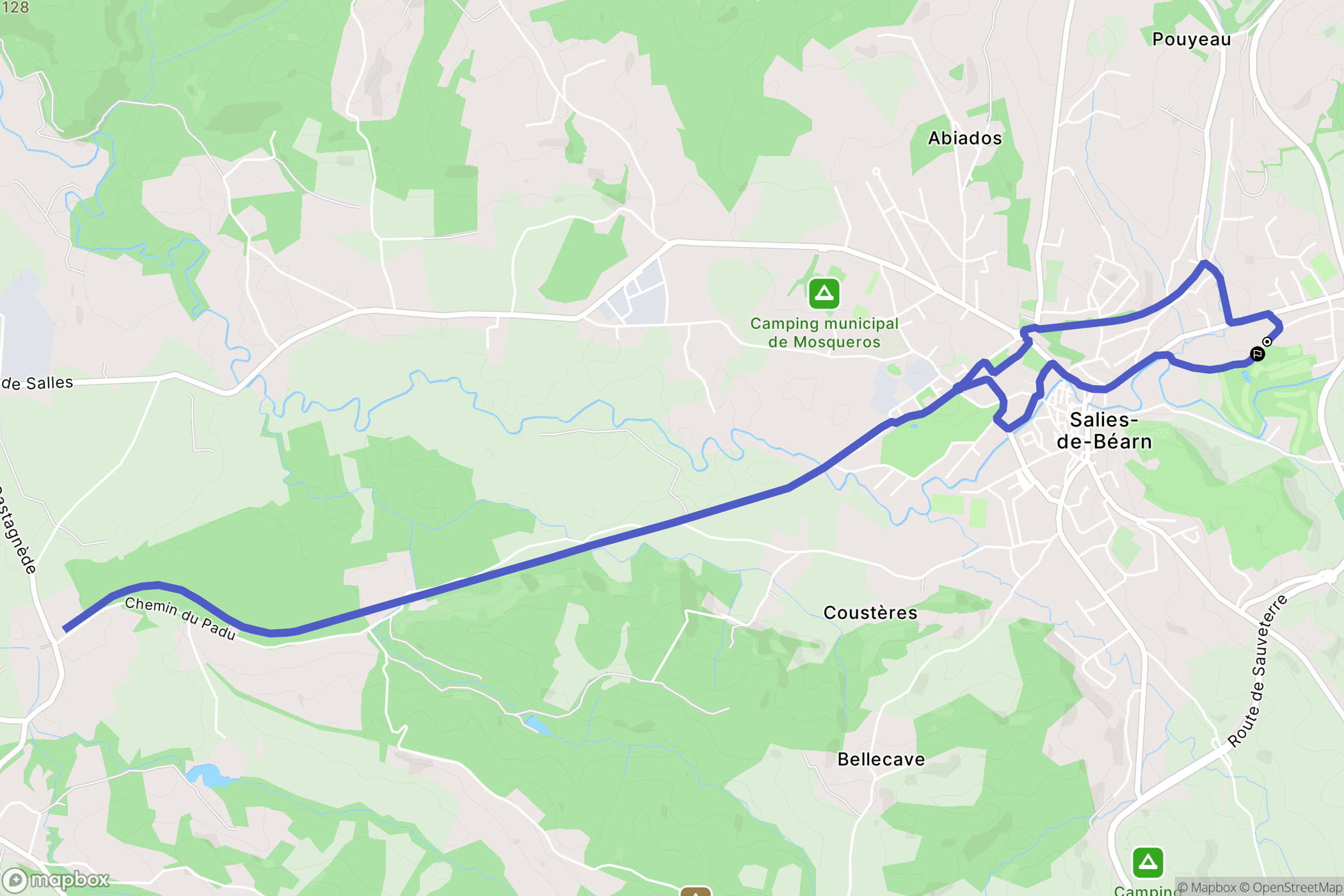 Salies-de-Béarn : carte du parcours de randonnée - France