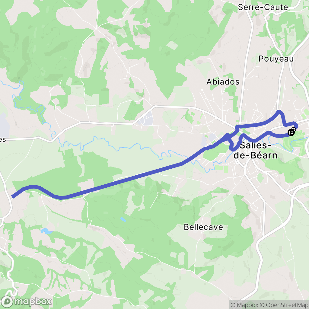 Salies-de-Béarn : carte du parcours de randonnée - France