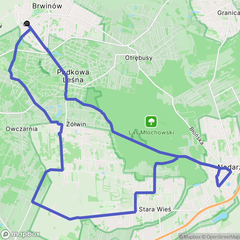 Brwinów: mapa trasy - Poland