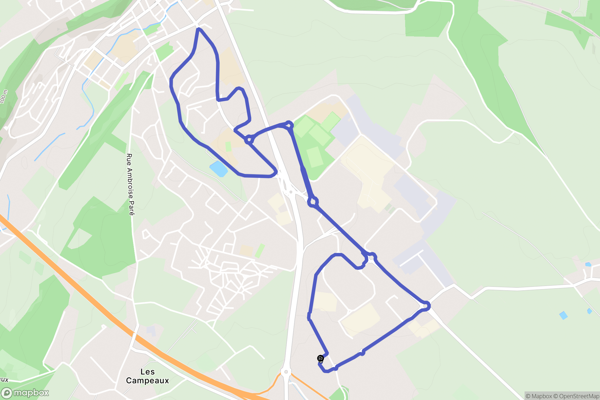 Barentin : carte du parcours de randonnée - France