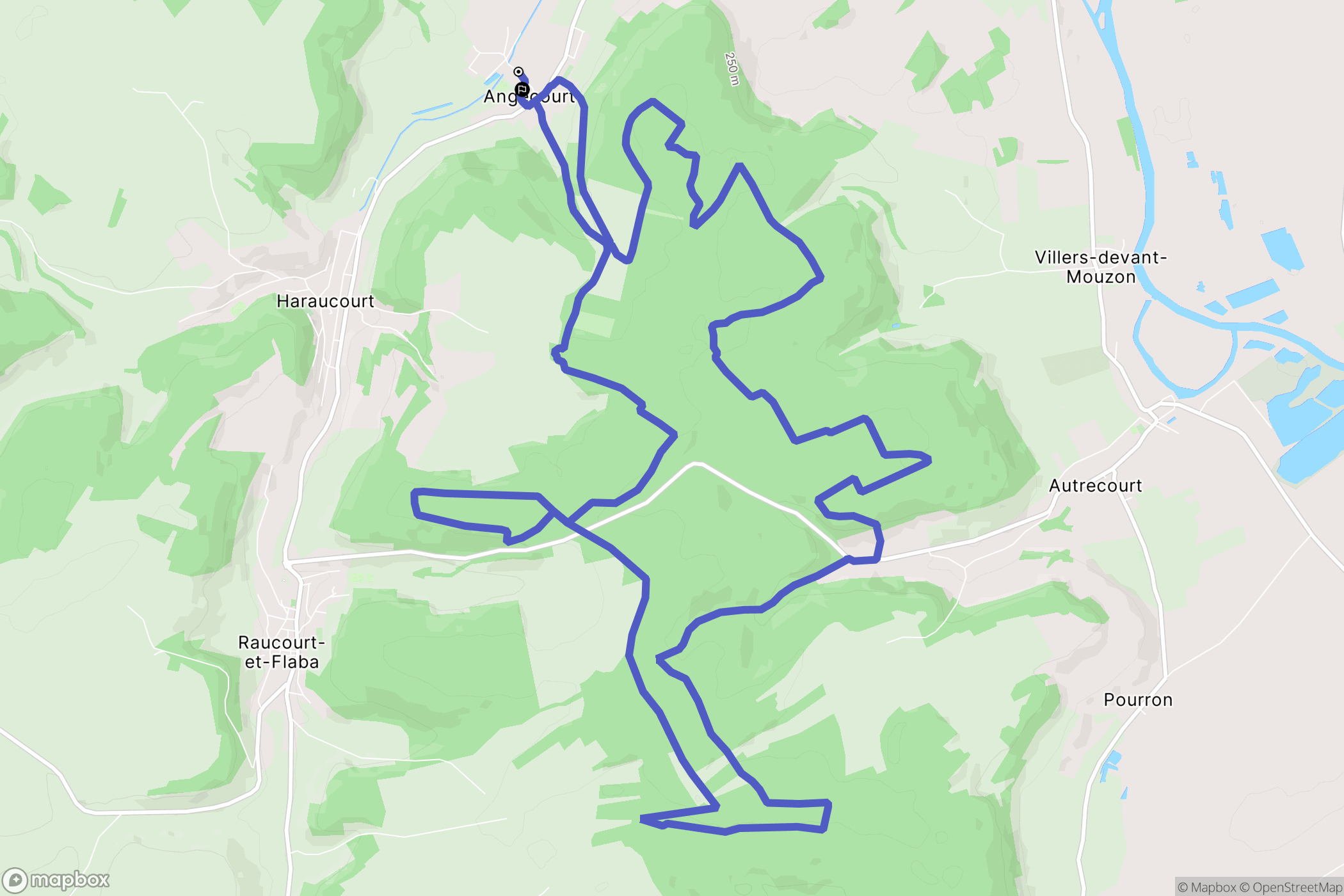 Angecourt : carte du parcours de randonnée - France